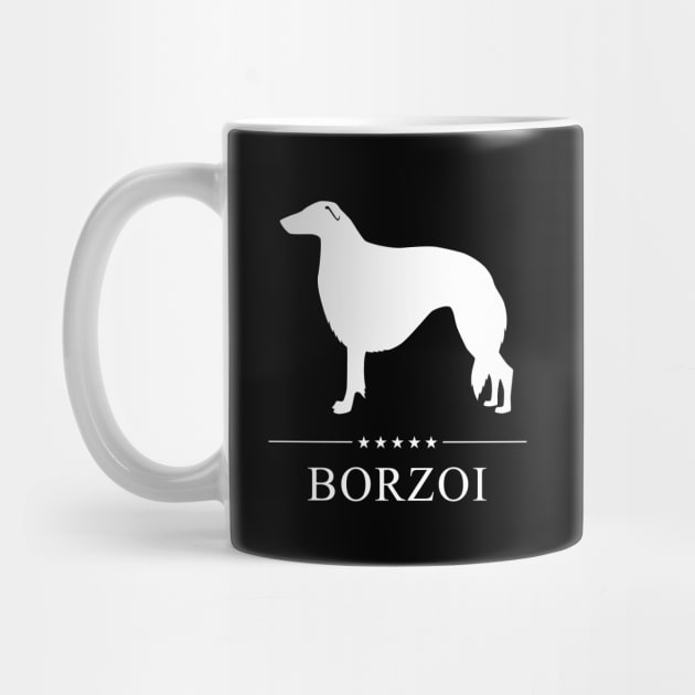 Borzoi Dog White Silhouette by millersye